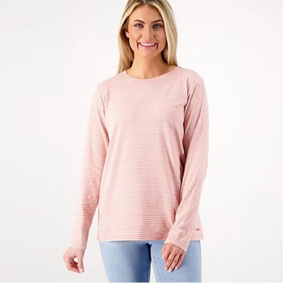 Peace Love World The Frankie Stripe Tee Dusty Rose XS - Picture 6 of 8